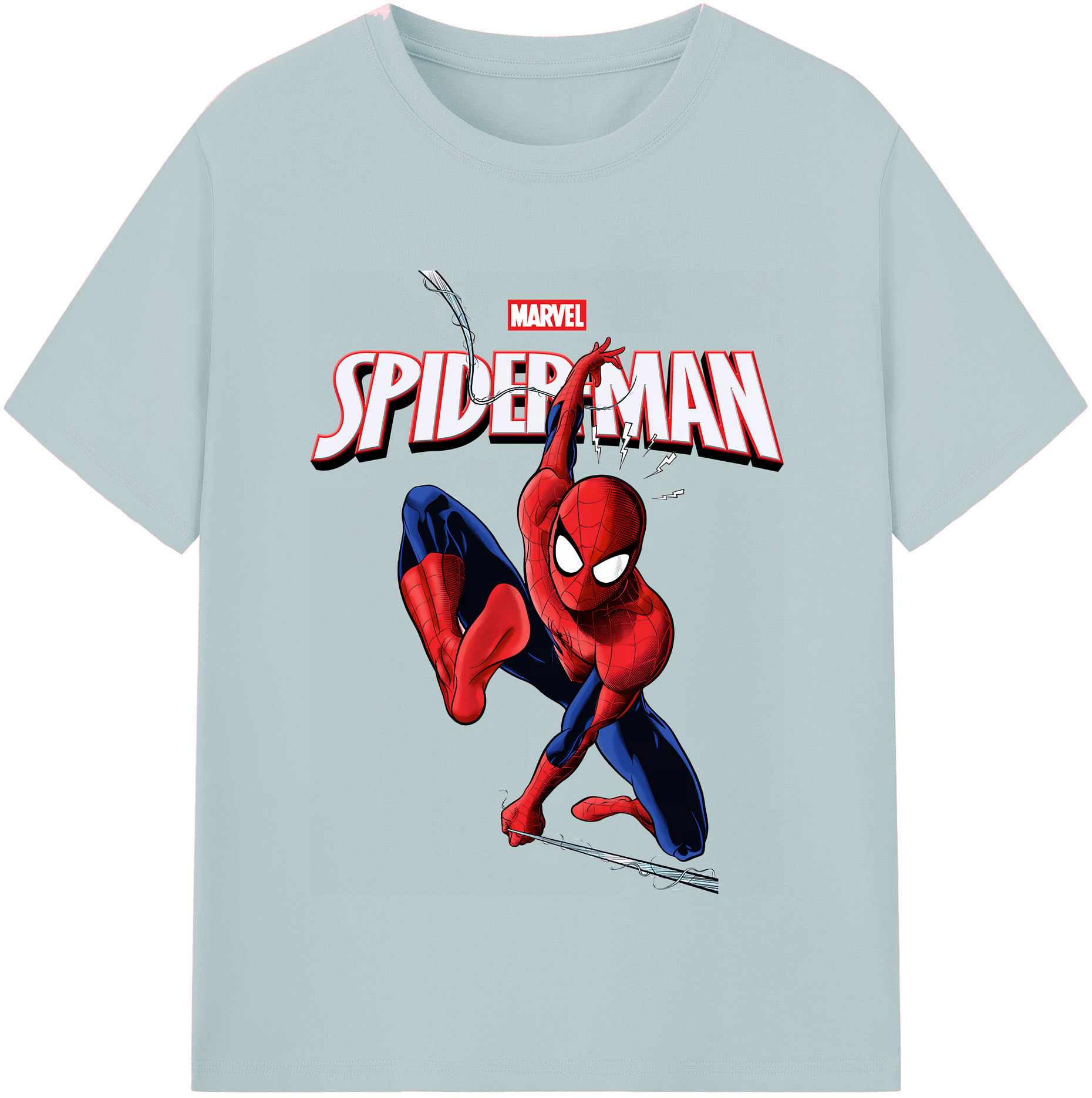 （画像用） Spider Man スパイダーマン 綿100％半袖Tシャツ（フロントプリント）